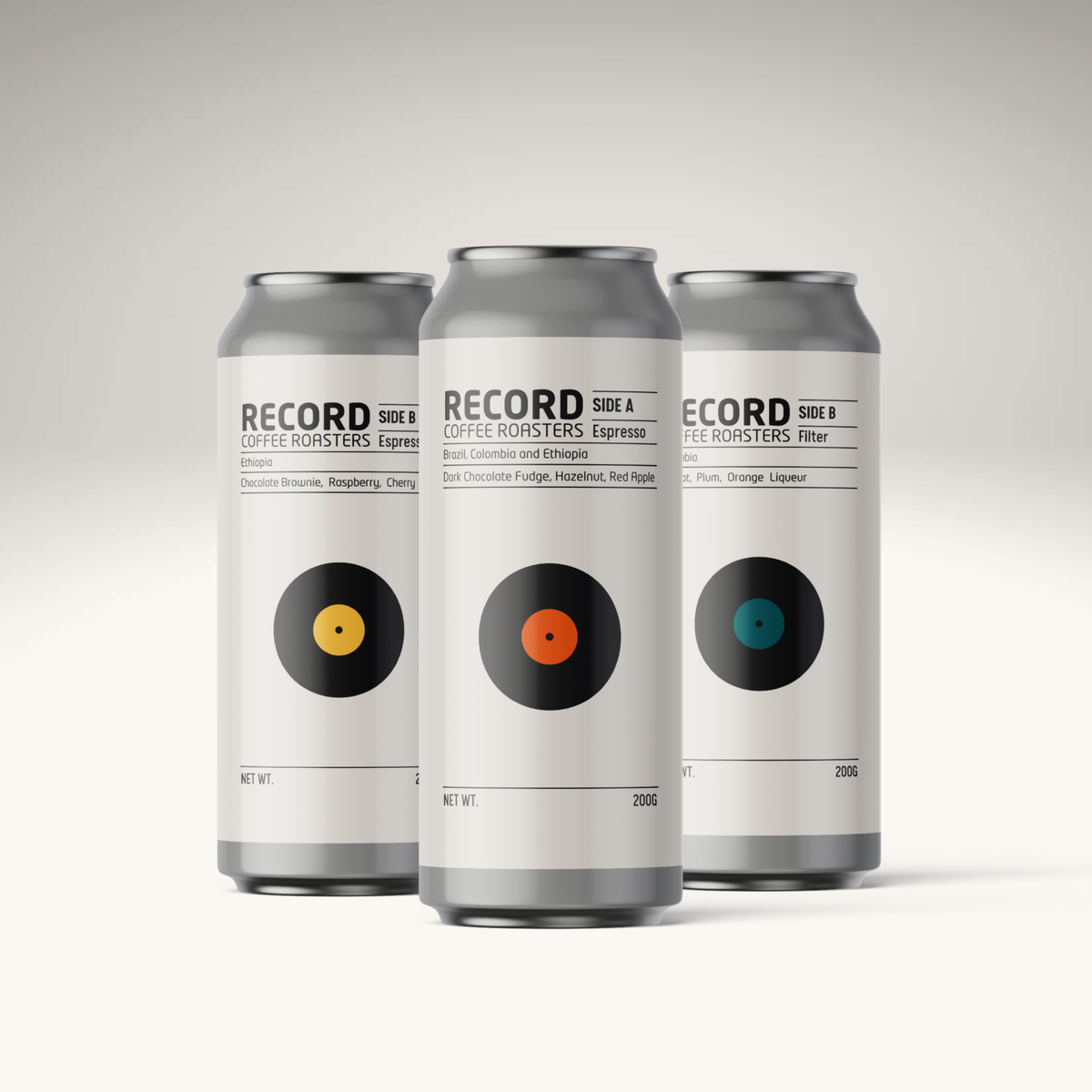 Mixed 4 pack of specialty coffee beans from Record Coffee Roasters, Margaret River